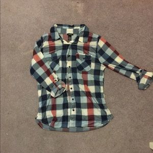 Red white & blue flannel